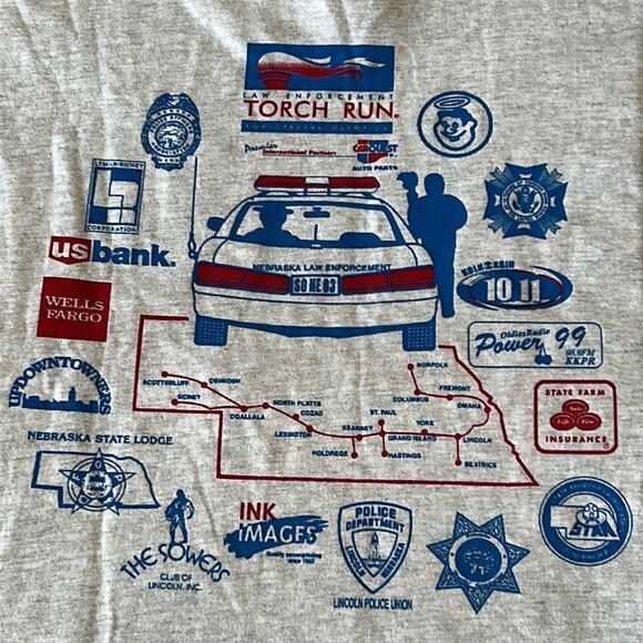 Law Enforcement torch run short sleeve shirt gray size 2XL - Picture 6 of 16